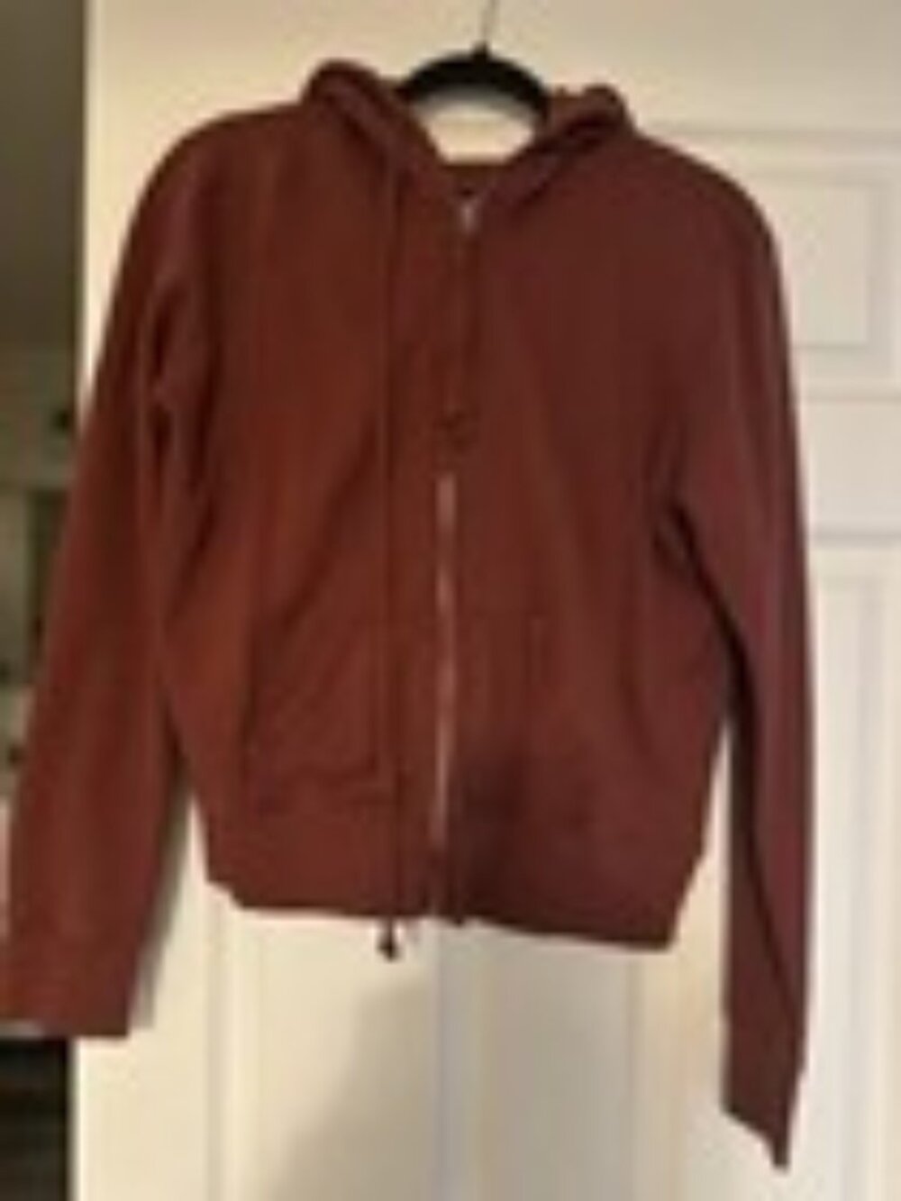 Nili Lotan Callie Distressed Full Zip Hoodie Henna M